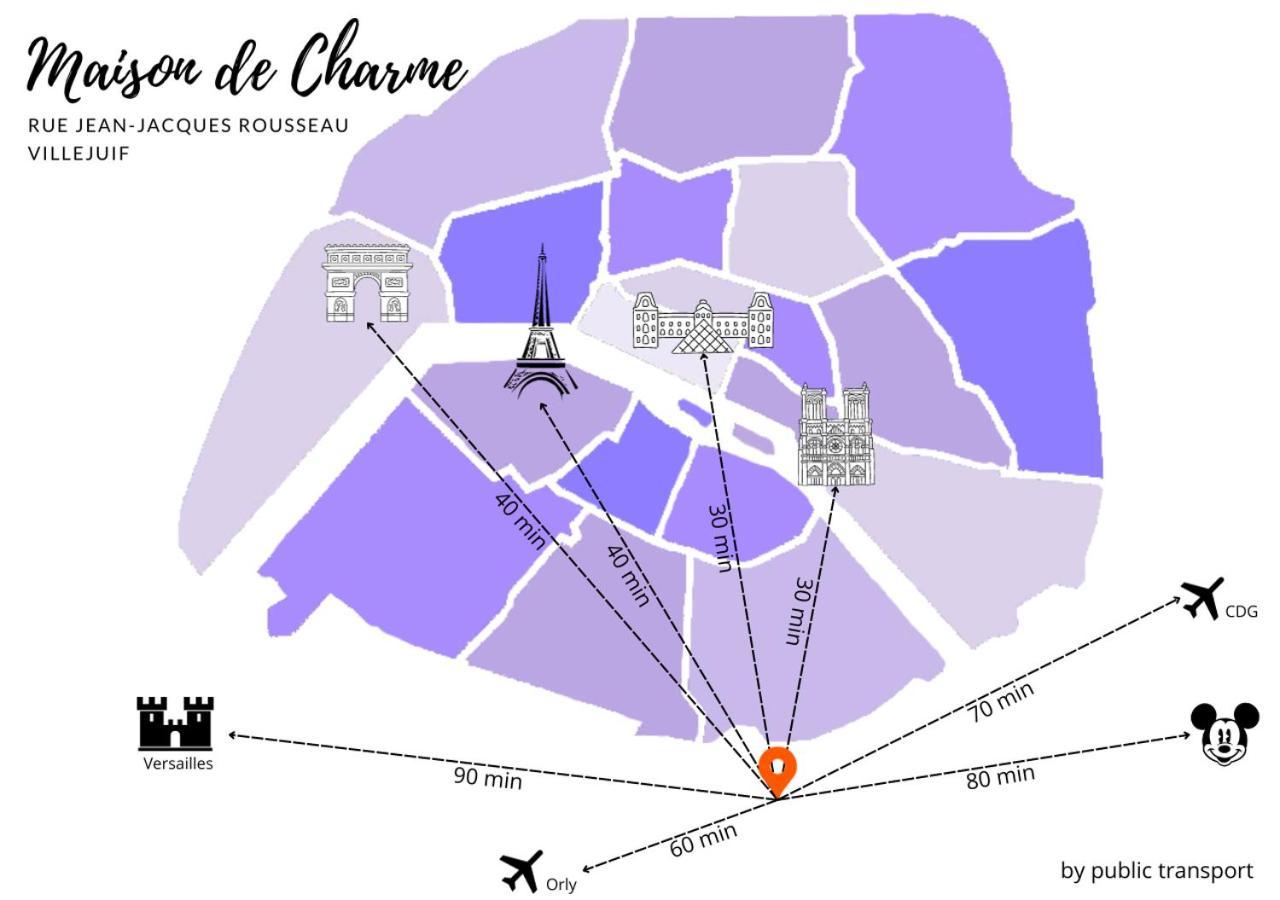 Maison De Charme - Parking Gratuit Pres De Paris & Metro Villejuif Exterior foto